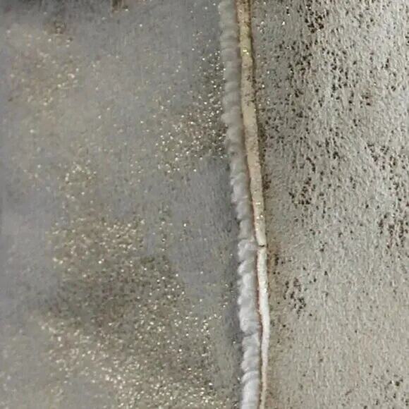 JUSTICE Shearling Faux Fur Vest Coat Tan Shimmer Big Girls Size 14 - Picture 11 of 11